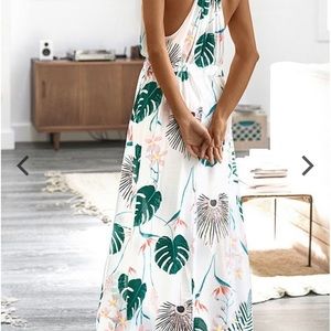 CupShe Leafy Print Long Slip Dress